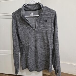 The North Face Heathered Gray Half-Zip Top